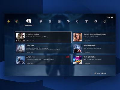 Playstation 5 Notification branding concept dashboard design game m4terial playstation5 ps5 ui