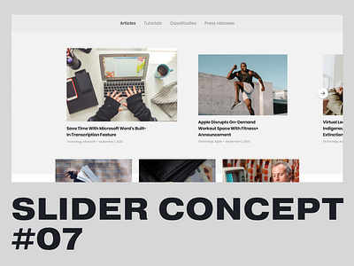 Slider Concept #07 blog concept grid minimal news slider technology ui website