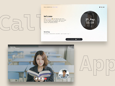 Video Call App app call chat conference conversation design grid interface livestream meeting room minimal people product remote ui video web zoom