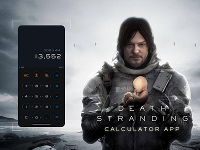 Death Stranding calculator app app branding calc calculate calculator ui death stranding design gaming graphic design grid interface kojima minimal ui