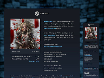 Steam 2019 E-Mail redesign Concept