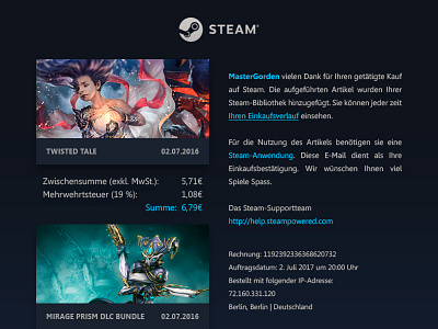 Steam 2019 E-Mail Redesign Concept 2 concept design email game m4terial minimal newsletter steam system ui