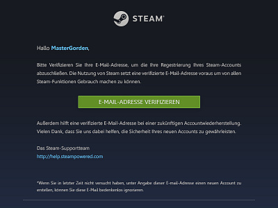 Steam 2019 E Mail Redesign Confirmation clean design email game m4terial steam ui