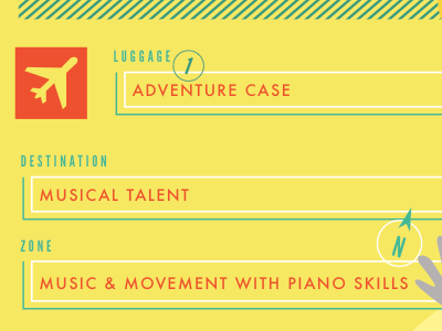 Piano Preschool - DVD case closeup boarding pass design futura icon illustration kids marketing print typography