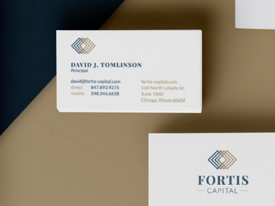 Fortis Capital - Business Cards business cards capital management finance grid logo logo design serif start up type typography