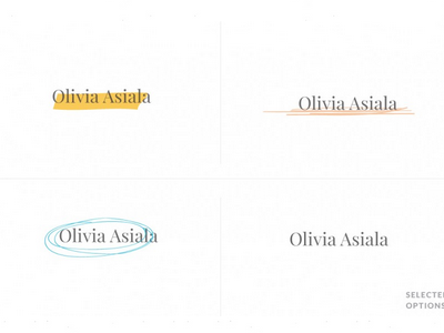 Olivia Asiala - Copywriter's logo flexible logo logo new york process serif type typography writer writers logo