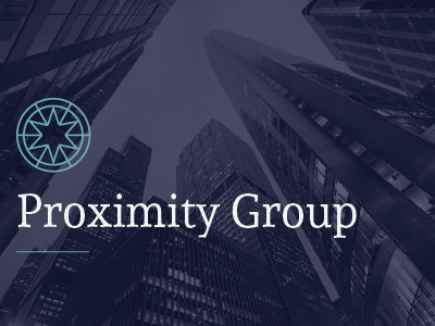 Proximity Group - Logo Option A blue chicago circle corporate finance investments logo logo design monoline star white wip