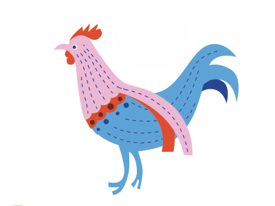 Peck, peck! colorful design e commerce folk art logo rooster start up