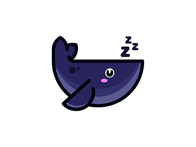 Sleepy Whale animal animals cute icon illustration sleep sleepy whale