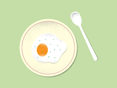 Sunny Side Up Egg brush egg eggs illustration spoon sunny sunny side up sunny side up egg texture