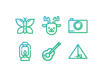 Camping Icon Pack adventure butterfly camera camping deer forest guitar icon icon pack iconpack iconset tent