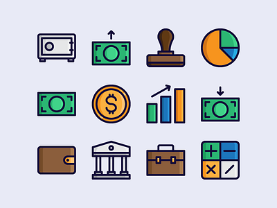 Business & Finance Lineal Color bank business finance icon icon pack icon set illustration money safebox