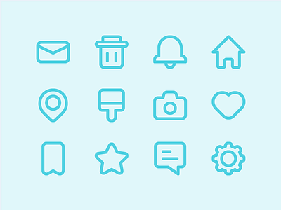 Interface Icon email home icon iconset illustration location love outline pixel perfect star ui ux