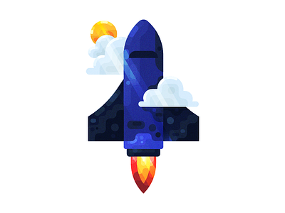 To Infinity and Beyond! icon illustration rocket space spacship