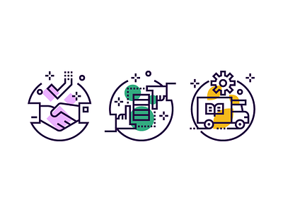 Onboarding Icon delivery handshake icon iconography illustration line onboarding technology ui ux