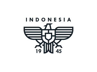 Indonesia badge bird eagle garuda icon indonesia line logo shield symbol team world cup