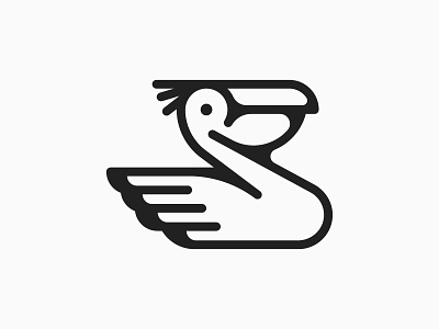 Pelican animal bird branding illustration logo pelican