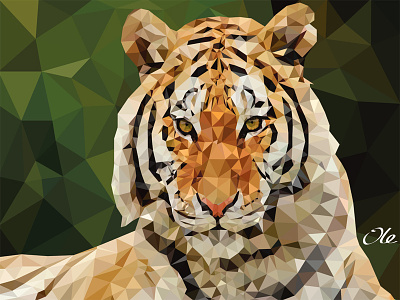 Low Poly tiger geometric illustrator lowpoly tiger triangle vector