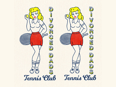 Divorced Dads Tennis Club branding design graphic design illustration logo pin up tennis design