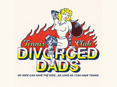 Divorced Dads Tennis Club branding design graphic design illustration logo pin up