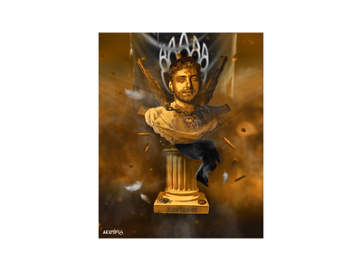 XANTARES - GOLDEN STATUE art artwork csgo design esport esports gaming graphic design illustration inspire photoshop sculpture statue valorant wallpaper