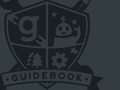 Guidebook crest (v2, dark) crest dark graphic guidebook logo shield