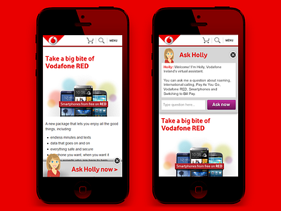 Virtual assistant (Ask Holly) mobile mobile ui virtual assistant