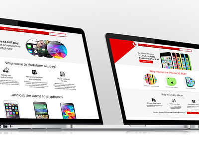 Personalised homepage of vodafone.ie homepage online personalisation ui web