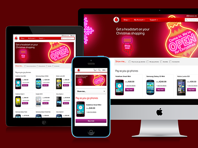 Vodafone.ie Christmas gifts page