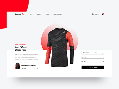 Reebok shop concept - Product Details cta ecommerce fitgear moneyshot reebok shop
