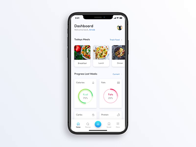 Meal Planner App Interactions animation fitness interaction meals motion recipes ui ux