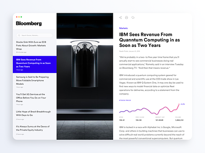 Bloomberg News Desktop App app article blog bloomberg charts concept deskto ibm news post stocks ui