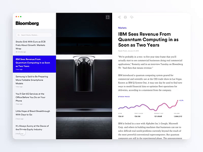 Bloomberg News Desktop App app article blog bloomberg charts concept desktop ibm interaction motion news post protopie stocks ui