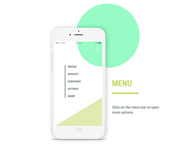 Menu Screen app design interaction ios menu ui ux