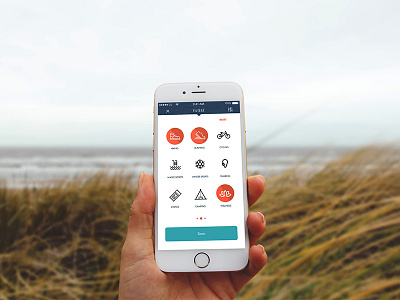 Filter Screen app discover filters icons ios nature travel ui ux