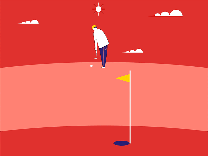 Untalented Golfer after effect agency animation color flat golf illiustration motion play