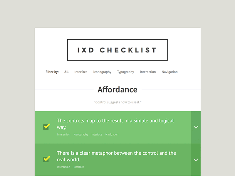 IxD Checklist checkbox checklist design freebie interaction ixd list myplanet resource ui user experience ux