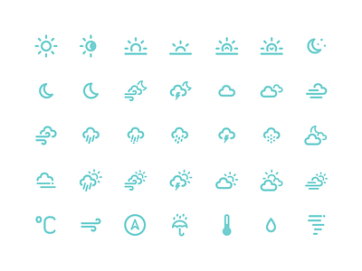 Weather Icons climate climatology cloud dripicons iconography icons iconset moon sun temperature weather