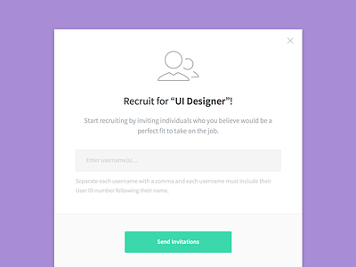 Kicklow - Job Invite email flat invitation invite job kicklow modal notify recruit recruitment send ui