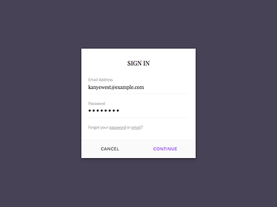Simple Sign In field flat input login minimal mobile modal sign in simple typography ui ux