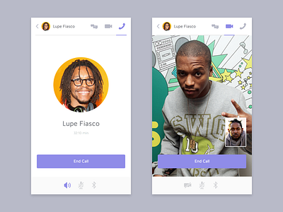 Audio & Video Call android app audio call chat flat messaging mobile phone ui video