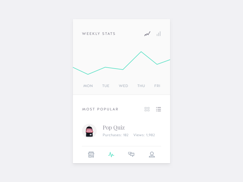 Stats (UI Example) user interface view card widget app line chart graph ui stats