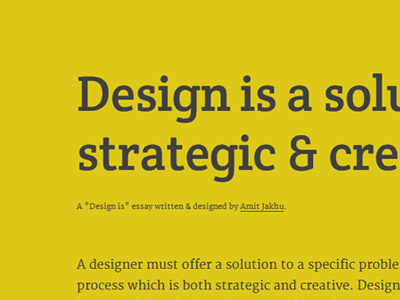 "Design is ..." thesis