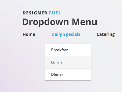 Dropdown Menu - (Free Resource) - HTML, CSS3 animation css3 designer fuel download dropdown free free resource html menu resource transition