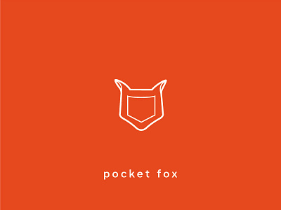 Pocketfox Logo amusing concept fox funny icon logo logotype red smart startup symbol
