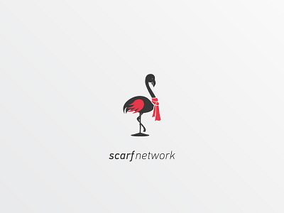 Scarf Network beautiful bird clothing flamingo icon logo logotype neck pretty scarf symbol