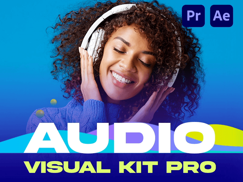 Audio Visual Kit after effects audio design illustration intro lyric videos motion graphics opener podcast premiere pro presentation promo templates video templates youtube