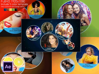 Circles Photo Slideshow aftereffect design images motion photo photographs photos pictures presentation slide slideshow templates