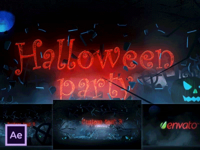 Halloween Party aftereffect fear ghosts graveyard halloween holiday motion party pumpkin templates titles traile