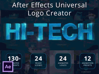 Ultimate Hi-Tech Logo Generator | After Effects Template brand business company corporate flat hi tech intro logo logotype opener tehnology title